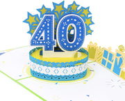 40th Birthday - Anniversary Pop Up Card