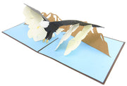 PopLife pop-up card features large bird of prey
