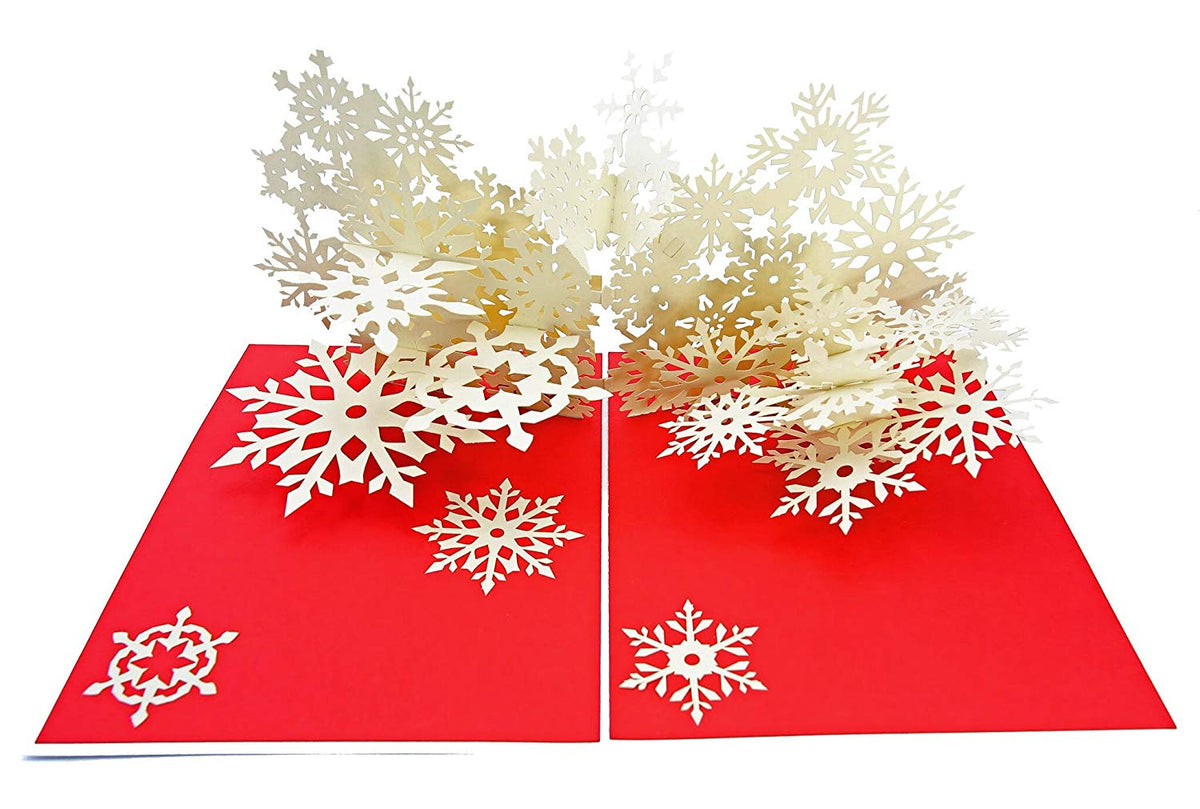 Winter Snowflake Flurry Pop Up Card