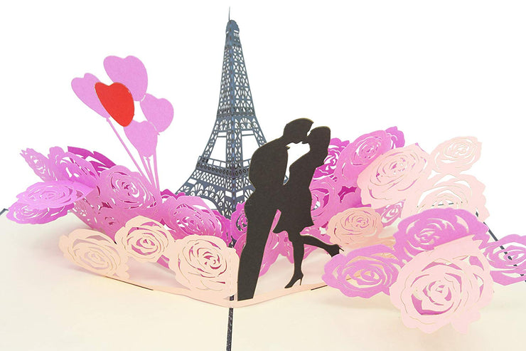 Romantic Eiffel Tower Love Pop Up Card