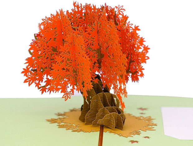 Orange Maple Tree Pop Up Card