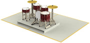 Drum Kit pop-up complete with bass foot pedal, hi hats, and a pair of drum sticks