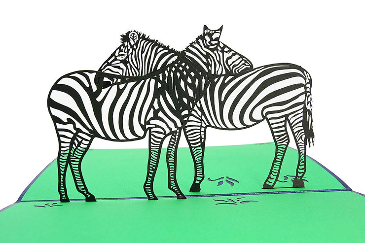 PopLife pop-up card features two zebras