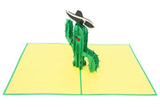 Funny Cactus with wide-brimmed hat Pop-Up Card