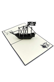 3D black pirate ship pop-up