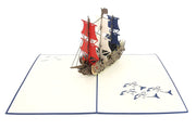 Man O' War Ship Pop Up Card