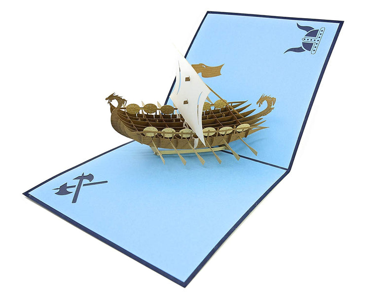 Norse Viking Ship Pop Up Card