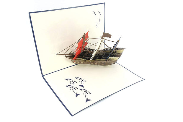 Man O' War Ship Pop Up Card