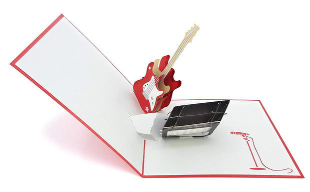 Greeting card features acoustic bass instrument