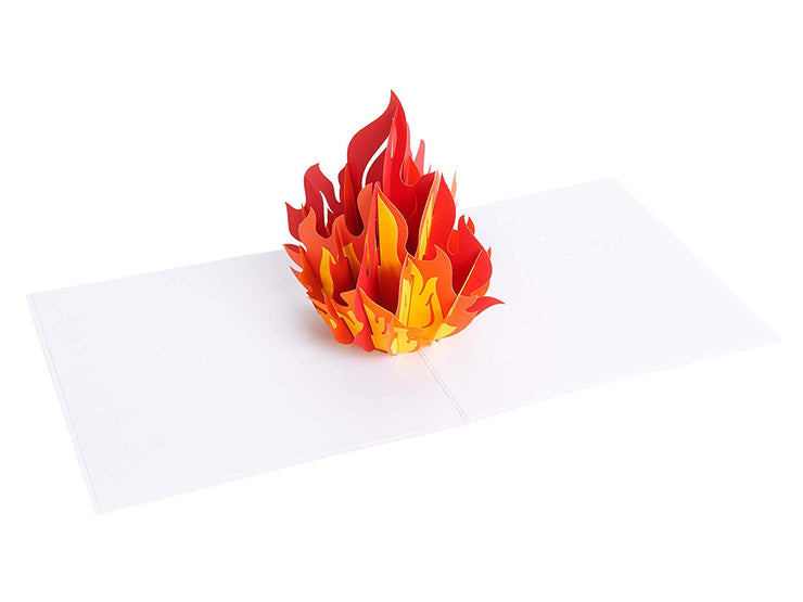 PopLife pop-up card features red flame