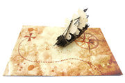 Pirate Ship & Treasure Map Pop Up Card