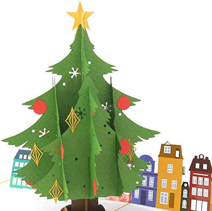 Christmas Tree in Town Square Pop Up Card