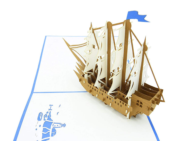 Sailboat Tall Ship Pop Up Card