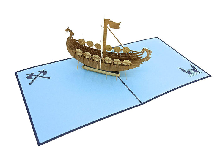 Norse Viking Ship Pop Up Card