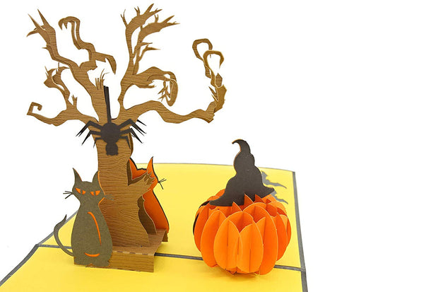 Halloween Pumpkin & Spooky Tree Pop Up Card