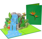 Tropical Waterfall Pop Up Card
