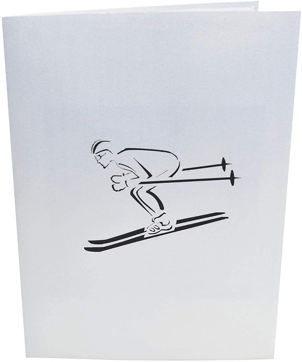 Mountain Skier Pop Up Card