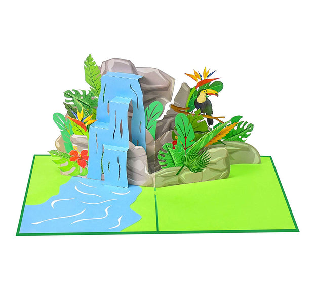 Tropical Waterfall Pop Up Card