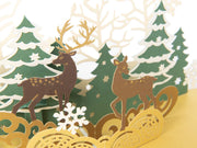 Reindeer in the Forest Pop Up Holiday Card