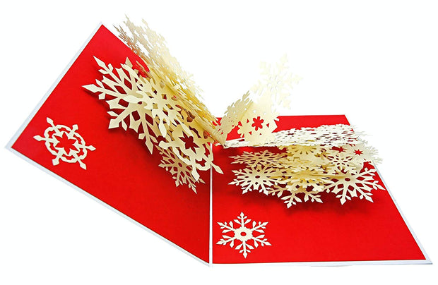 Winter Snowflake Flurry Pop Up Card