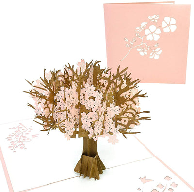 Pink Cherry Blossom Tree Pop Up Card