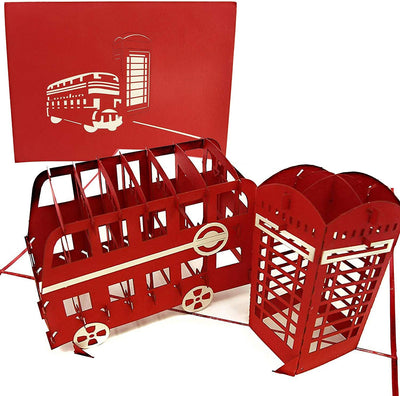 London Bus & Telephone Box Pop Up Card