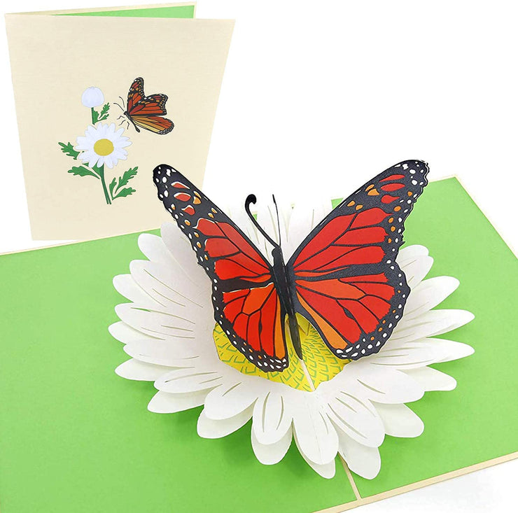 Monarch Butterfly & Daisy Pop Up Card