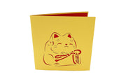 Maneki-Neko Lucky Cat Pop Up Card