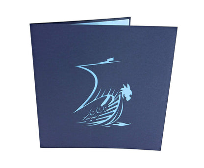 Norse Viking Ship Pop Up Card