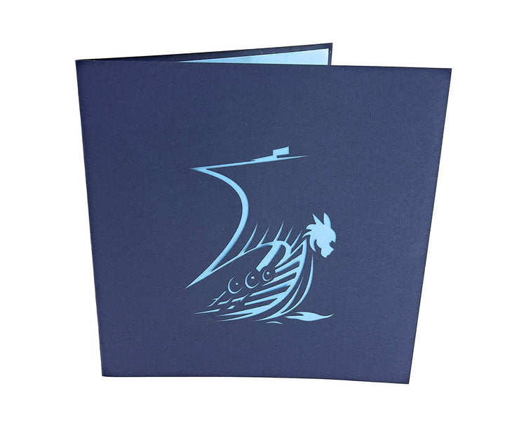 Norse Viking Ship Pop Up Card