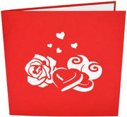 Front cover of card with red color features sweet treats design