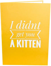 Funny Kitten Pop Up Card - GivePop, $1 donated to the Humane Society