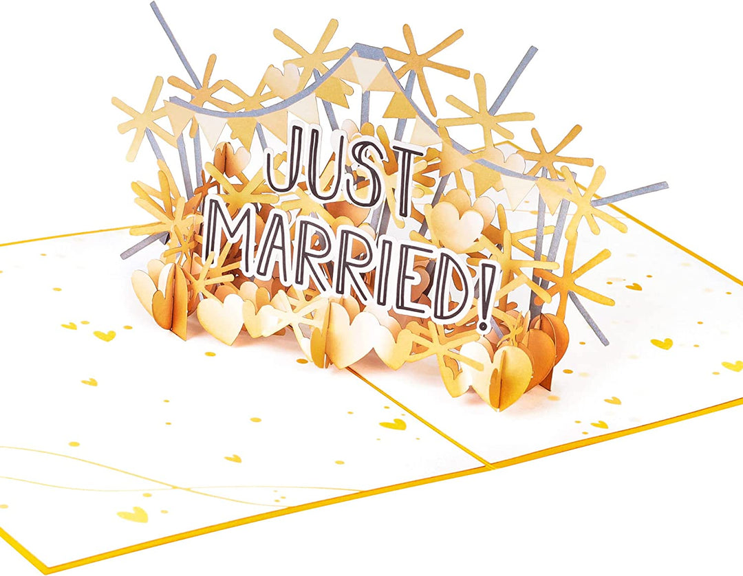 Just Married Carte De Félicitations Pop-up 3D-Carte De Vœux