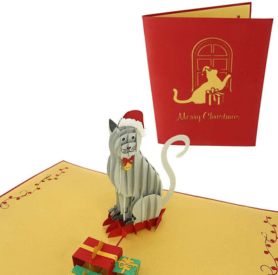 Holiday Cat Pop Up Card