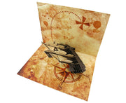 Pirate Ship & Treasure Map Pop Up Card