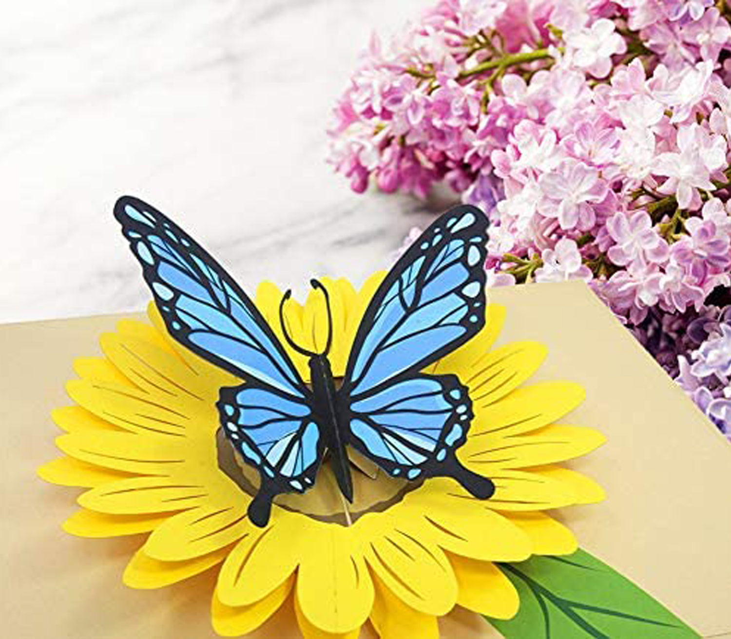 Blue Butterfly and Sunflower Pop Up Card