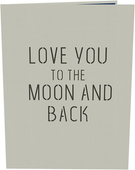 Front cover with gray color features laser-cut words saying 