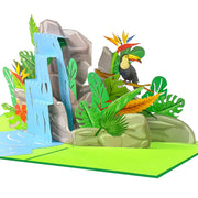 Tropical Waterfall Pop Up Card