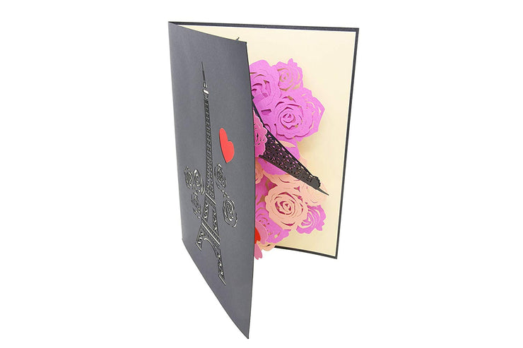 Romantic Eiffel Tower Love Pop Up Card