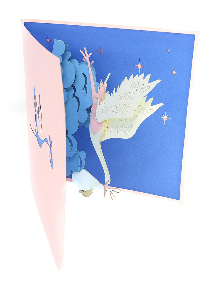 Stork and Baby Pop Up Card