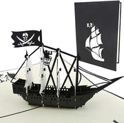 Black Pirate Ship Pop Up Card