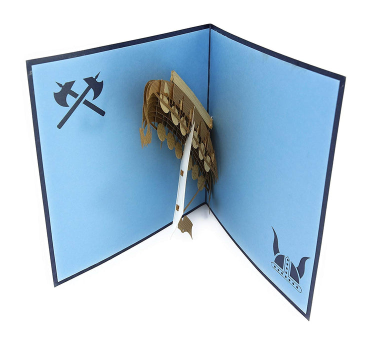 Norse Viking Ship Pop Up Card