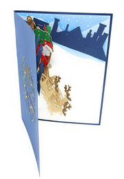 Santa's Sleigh and Reindeer Pop Up Card