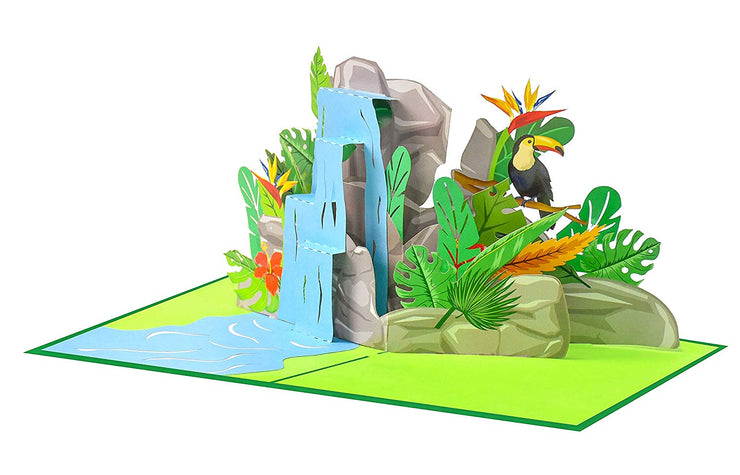 Tropical Waterfall Pop Up Card