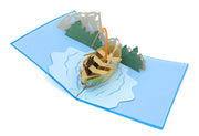 Fishing vessel pop-up greeting card 3D