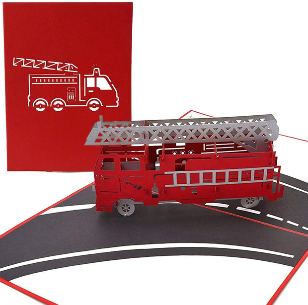 Fire Engine Pop Up Card