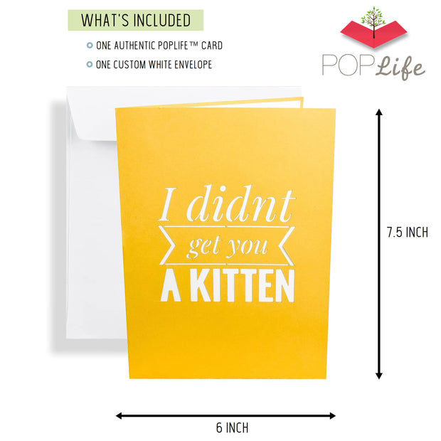 Funny Kitten Pop Up Card - GivePop, $1 donated to the Humane Society