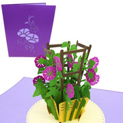 Purple Morning Glory Pop Up Card