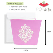 Card measures 6 inches tall and 6 inches wide