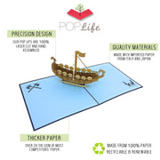 Norse Viking Ship Pop Up Card